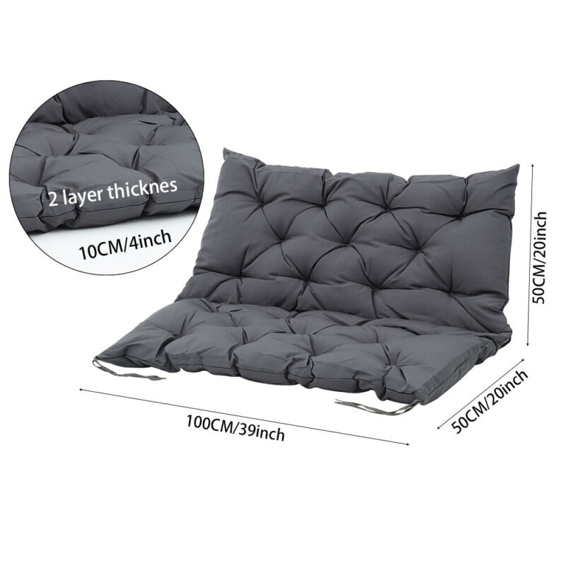 Replacement Bench Cushion 2 3 Seater Garden Swing Bench Chair Seat Pad +Backrest