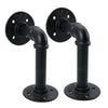 2Pcs Pipe Shelf Brackets Industrial Iron Rustic Wall Floating Shelves Supports