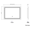 LED Illuminated Large Bathroom Mirror with Demister Touch Switch Light Wall