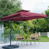 Garden Parasol Banana Cantilever Umbrella Crank Sun Shade Patio Outdoor W/ Base