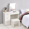White Dressing Table Vanity Makeup Desk with 3 Drawers Mirror & Stool Bedroom UK
