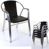 Aluminium Chrome Bistro Table Square Round Stacking Chair Cafe Outdoor Furniture