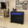 Modern Sideboard Cabinet Cupboard High Gloss 1 2 Doors Storage with LED Light