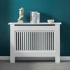 Radiator Cover Wall Cabinet MDF Wood Furniture Vertical Grill White Modern Shelf