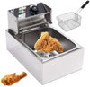 Commercial Electric Deep Fryer Fat Chip Single Dual Tank Stainless Steel 2500W