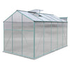 Modern Green UV Safe Garden Greenhouse Aluminium Frame +PE Board w/Sliding Door