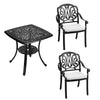 Garden Outdoor Patio Cast Alu Furniture Sets Square Table & 2/4 Chairs W/Cushion