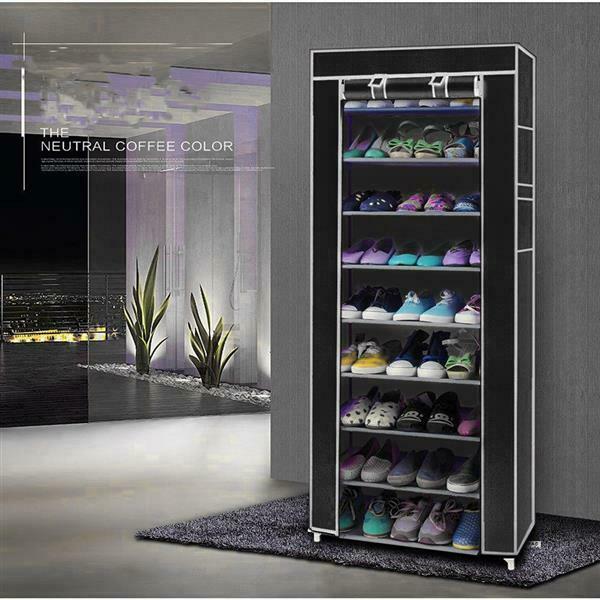 60 SHOE RACK 10 TIER STORAGE ORGANISER STAND SHELF PAIRS TRAINERS COMPACT SPACE