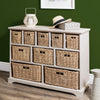 Large White Basket Storage Unit,Wicker Drawers,Hallway, Kitchen,Bathroom storage