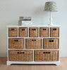 Large White Basket Storage Unit,Wicker Drawers,Hallway, Kitchen,Bathroom storage