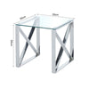 Tempered Glass Tea Coffee Table Side Small End Stand Teapoy Desk Metal Pedestal