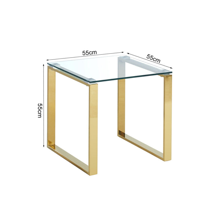 Tempered Glass Tea Coffee Table Side Small End Stand Teapoy Desk Metal Pedestal