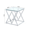 Tempered Glass Tea Coffee Table Side Small End Stand Teapoy Desk Metal Pedestal