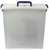 Clear Plastic Storage Box with Lid Carry Handle Small Large Tall Caddy Container