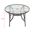 Outdoor Patio Dining Table Garden Bistro Cafe Table Glass Top with Parasol Hole