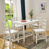 Compact Solid Wood Dining Table and 4 Chairs Set Home Kitchen Furniture 4 Colors