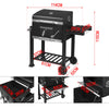 Barbecue Grill Charcoal BBQ Grill Trolley w/ Wheel Portable Garden Camping Party