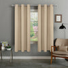 2 Panels Curtain Blackout Ring Top Drapes for Bedroom Beige Drapes Modern New