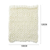Large Soft Chunky Knit IvoryWhite Thick Blanket Handwoven Throw Sofa Bed Blanket