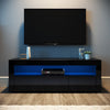 120/160cm TV Unit Cabinet Stand White/Black High Gloss with LED Lights Drawers