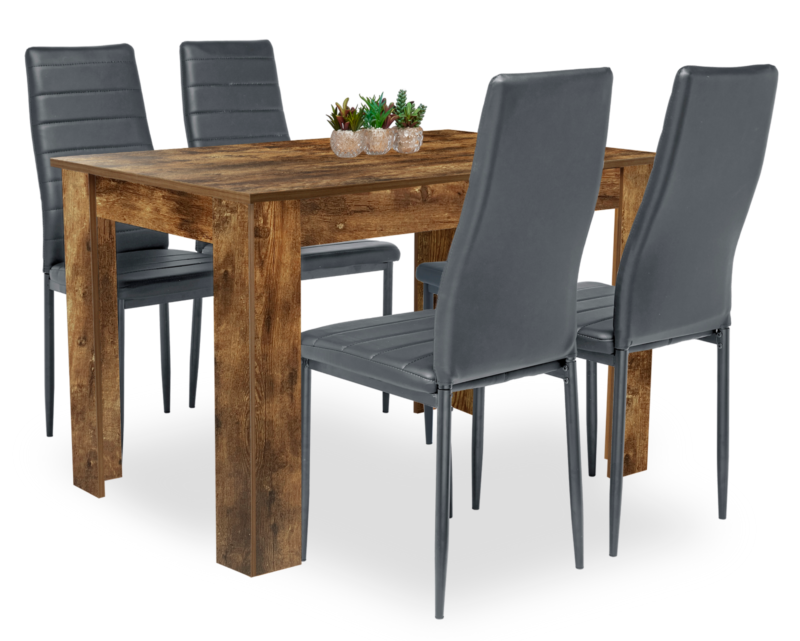 Dining Table and Chairs 4/6 Set Pu Leather Seat Dining Kitchen Room Furniture
