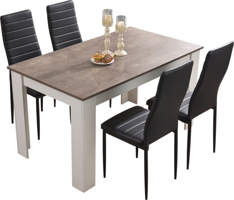 Dining Table and Chairs 4/6 Set Pu Leather Seat Dining Kitchen Room Furniture