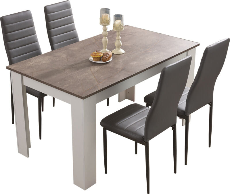 Dining Table and Chairs 4/6 Set Pu Leather Seat Dining Kitchen Room Furniture
