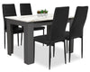 Wooden Dining Table and Chairs 4 / 6 Set Pu Leather Seat Kitchen Room Furniture