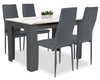 Wooden Dining Table and Chairs 4 / 6 Set Pu Leather Seat Kitchen Room Furniture