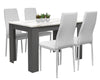 Wooden Dining Table and Chairs 4 / 6 Set Pu Leather Seat Kitchen Room Furniture