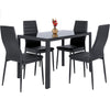 Glass Top Dining Table & Chairs Set of 4/6 High Back Seat Kitchen Room Furniture