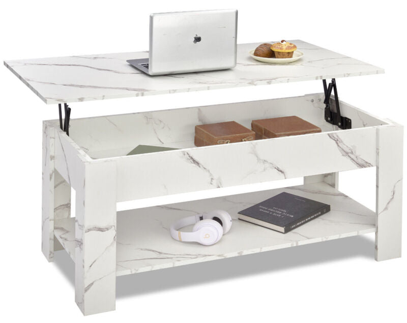 Coffee Table With Storage Lift Top Up Drawer Shelf Wooden Living Room Furniture