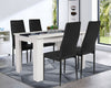 Wooden Dining Table and Chairs 4 / 6 Set Pu Leather Seat Kitchen Room Furniture