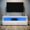 120/160cm TV Unit Cabinet Stand White/Black High Gloss with LED Lights Drawers