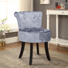 Soft Dressing Table Chair Vanity Makeup Stool Dining Seat Pouffe with Wood Legs