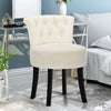 Soft Dressing Table Chair Vanity Makeup Stool Dining Seat Pouffe with Wood Legs