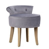 Soft Dressing Table Chair Vanity Makeup Stool Dining Seat Pouffe with Wood Legs