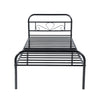 Single Bed Frame Black Metal basebed 3ft Bedframe for Bedroom Dormitory Apartmen