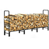 8/12FT Firewood Log Rack Tubular Basket Fireplace Burner Patio Rack Holder Stand