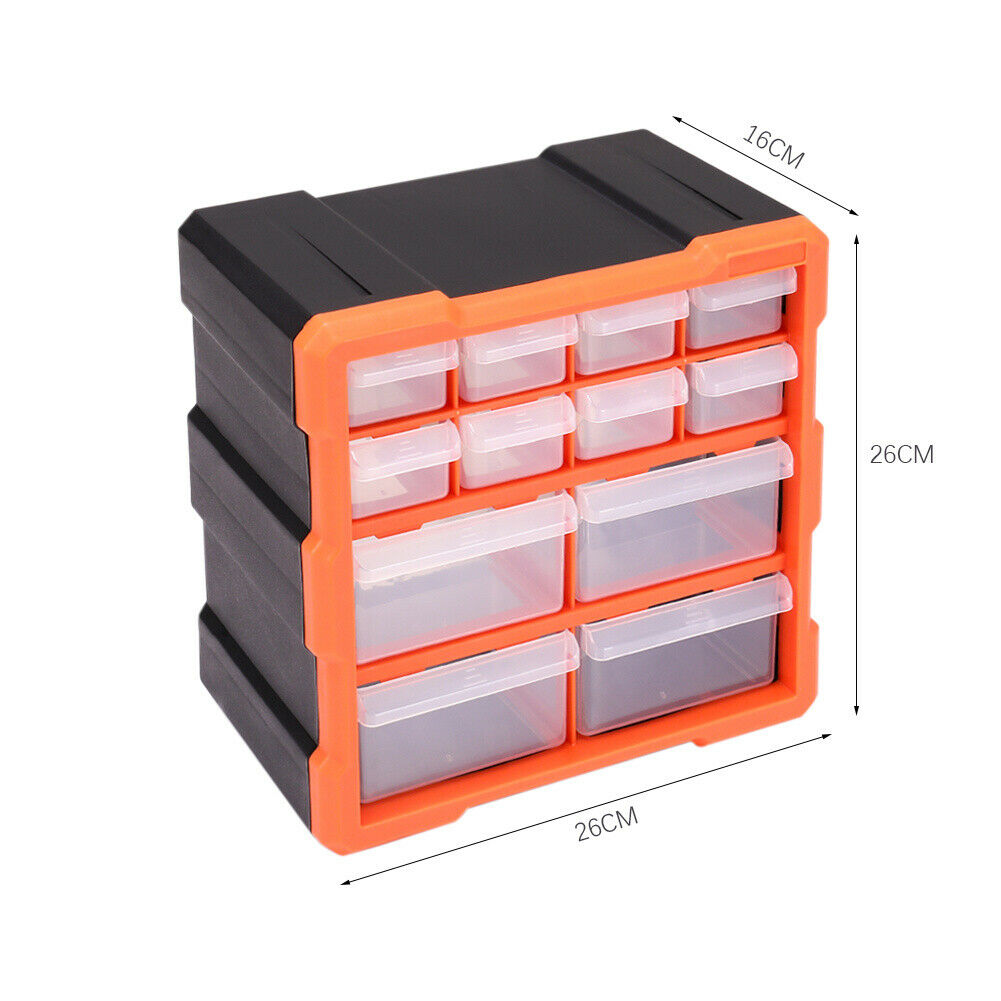 S M L Multi Drawers Parts Storage Cabinet Unit Organiser Home Garage Tool Box UK
