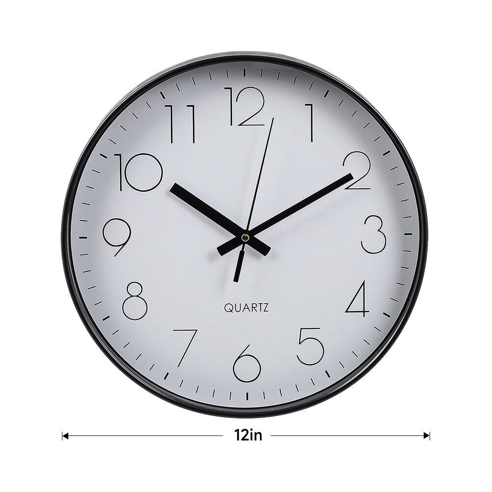 Wall Clock Illuminated / Solid Numerals Silent Retro Chic Decor 12-13inch Clocks