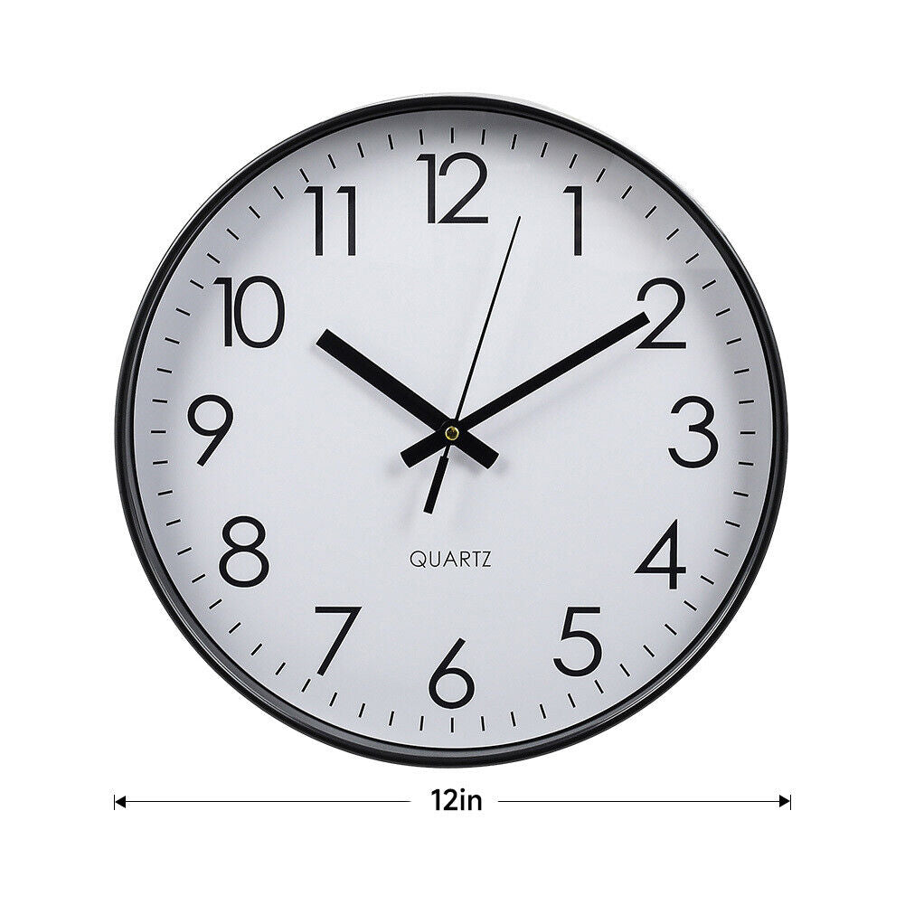 Wall Clock Illuminated / Solid Numerals Silent Retro Chic Decor 12-13inch Clocks