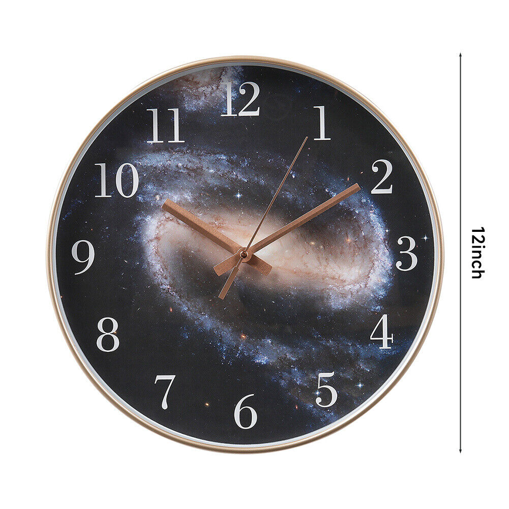 Wall Clock Illuminated / Solid Numerals Silent Retro Chic Decor 12-13inch Clocks
