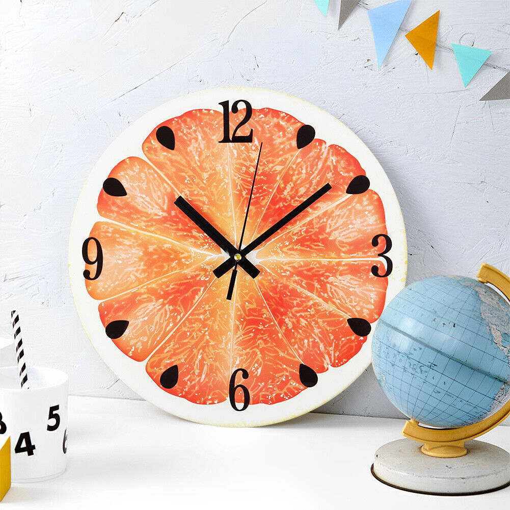 Wall Clock Illuminated / Solid Numerals Silent Retro Chic Decor 12-13inch Clocks