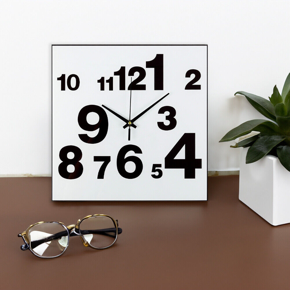 Wall Clock Illuminated / Solid Numerals Silent Retro Chic Decor 12-13inch Clocks
