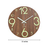 Wall Clock Illuminated / Solid Numerals Silent Retro Chic Decor 12-13inch Clocks