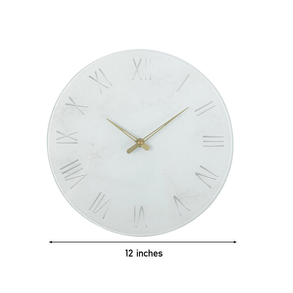 Wall Clock Illuminated / Solid Numerals Silent Retro Chic Decor 12-13inch Clocks