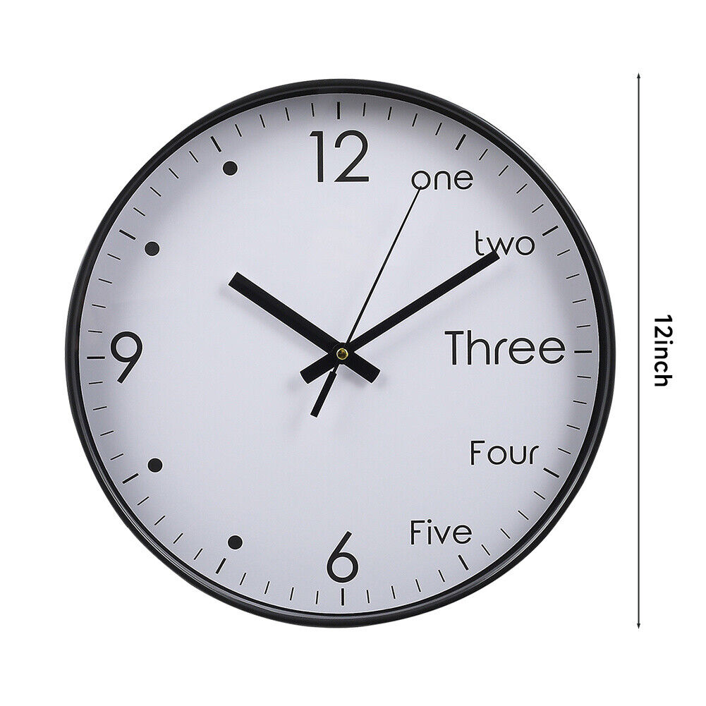 Wall Clock Illuminated / Solid Numerals Silent Retro Chic Decor 12-13inch Clocks