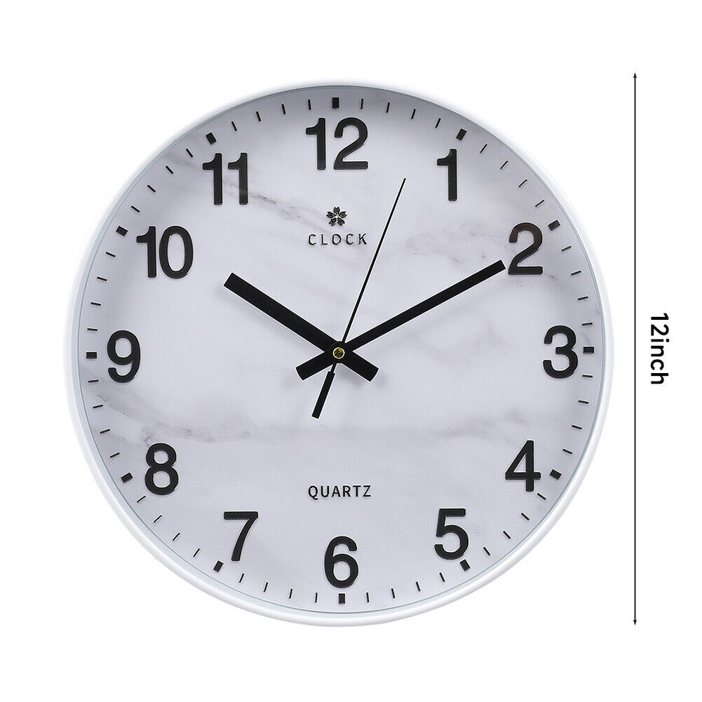 Wall Clock Illuminated / Solid Numerals Silent Retro Chic Decor 12-13inch Clocks