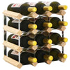 Modern Wine Rack Bottle Shelf Solid Pinewood Display Holder Storage Cabinet